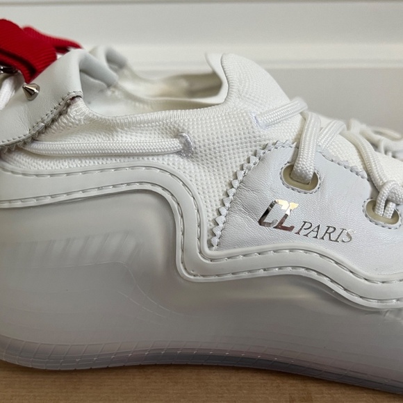 NIB Christian Louboutin Arpoador White Leather Drawstring Low Top Sneakers 43.5 main image 13